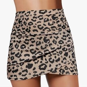 Leopard Print Swim Skirt